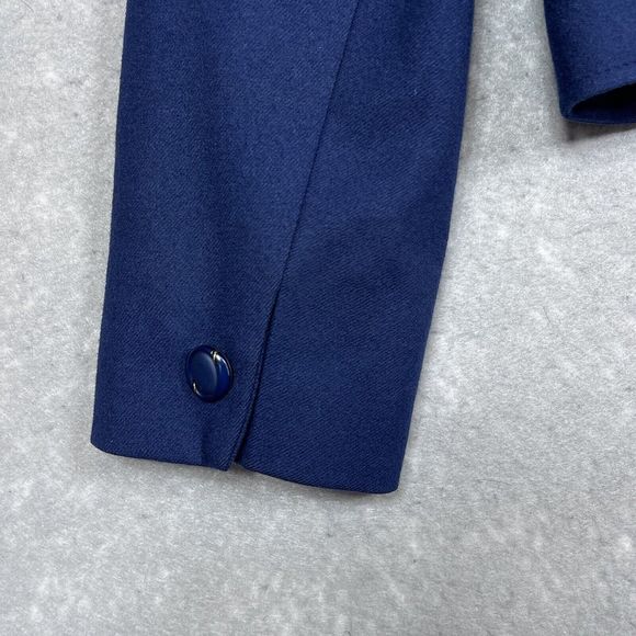Vintage Pendleton Blazer Womens Size Small Navy Blue Cropped Wool Jacket Buttons - Picture 6 of 9